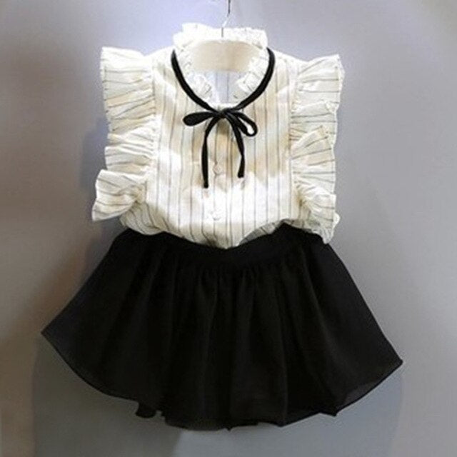 Beenira Girls Clothing Sets 2020 Summer New Products Girl Lady Child Baby Lace Ruffle Hem Sleeveless vest + Shorts Sets For 3-7Y