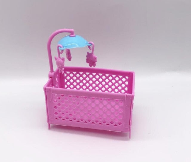 2020 New Fashion Barbies Doll Crib Double Bed Cute Children's Toy Accessories Best Gift for Girls Barbies Plastic Gadget