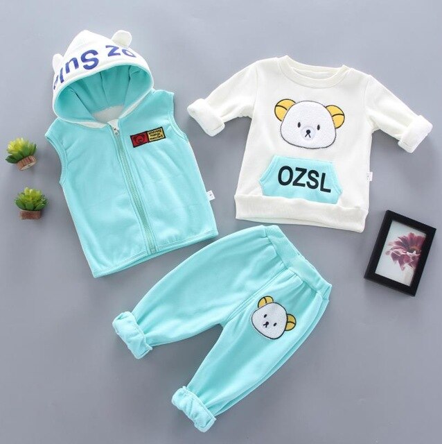 2019 New products Fashion  Children's clothing suit  Cotton products for Boys  Three-piece set Spring and autumn Kids set