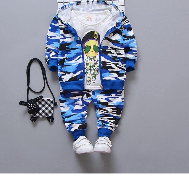 2019 New products Fashion  Children's clothing suit  Cotton products for Boys  Three-piece set Spring and autumn Kids set
