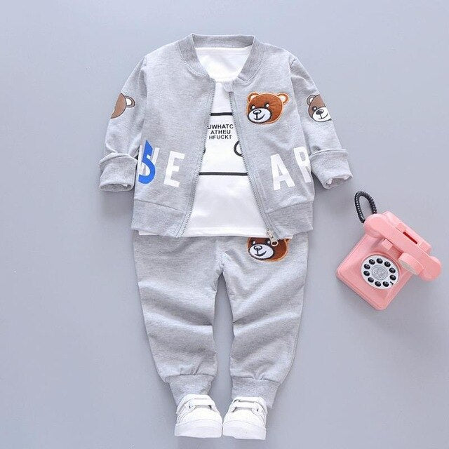2019 New products Fashion  Children's clothing suit  Cotton products for Boys  Three-piece set Spring and autumn Kids set