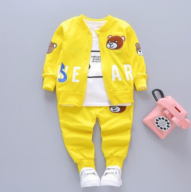 2019 New products Fashion  Children's clothing suit  Cotton products for Boys  Three-piece set Spring and autumn Kids set