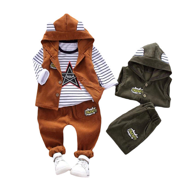 2019 New products Fashion  Children's clothing suit  Cotton products for Boys  Three-piece set Spring and autumn Kids set