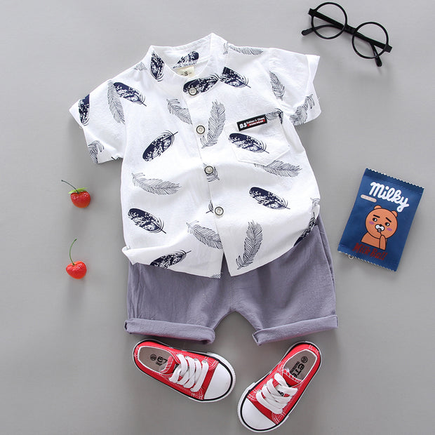 Boy Clothing Casual  Baby Girl's Summer Clothes   Set Sports shirt+ Shorts Suits  Clothes Cotton products Kids clothes