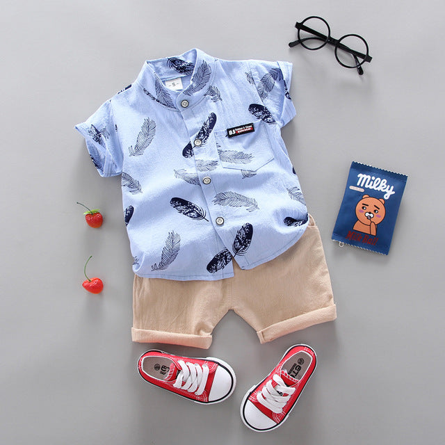 Boy Clothing Casual  Baby Girl's Summer Clothes   Set Sports shirt+ Shorts Suits  Clothes Cotton products Kids clothes