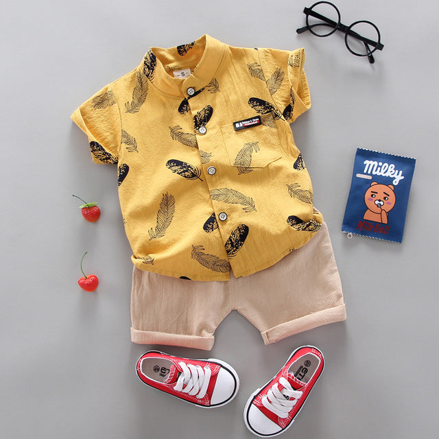 Boy Clothing Casual  Baby Girl's Summer Clothes   Set Sports shirt+ Shorts Suits  Clothes Cotton products Kids clothes