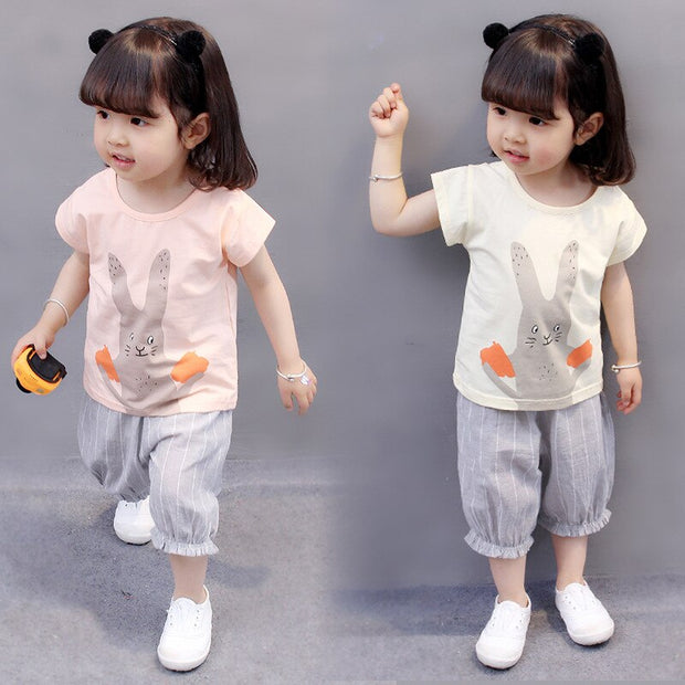 CHILDREN'S Suit 2019 Summer New Products Baby Girls Fashion Piece Children Cute Set Summer Wear Girls Clothes