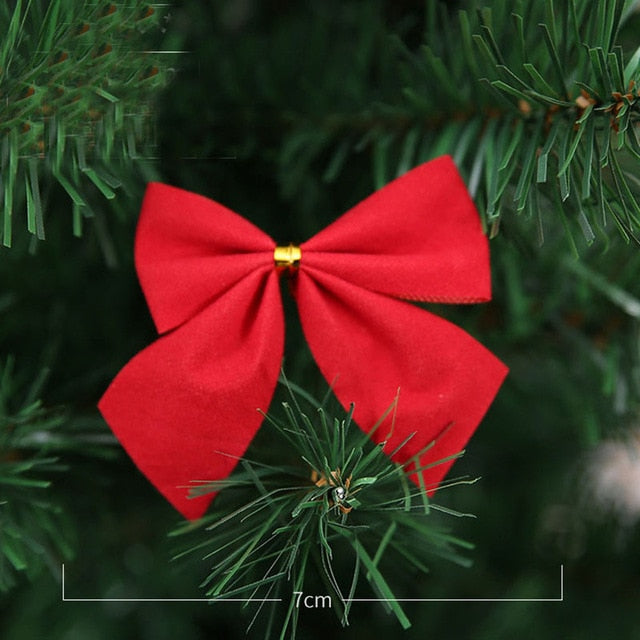 12pcs Pretty Gold Bowknots Christmas