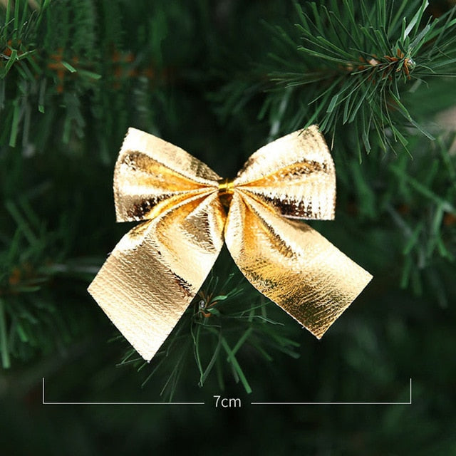 12pcs Pretty Gold Bowknots Christmas